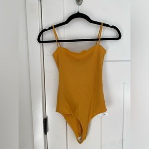 Reformation Mustard Bodysuit